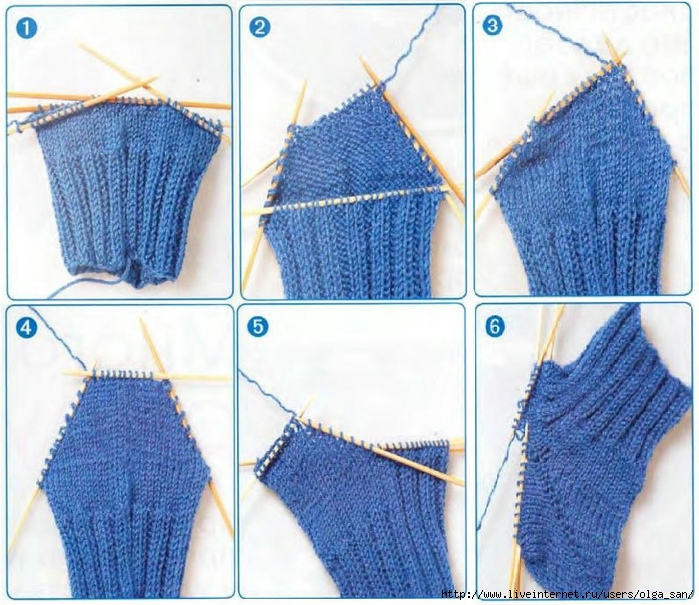 Как связать простые носочки на 5 спицах — описание для начинающих