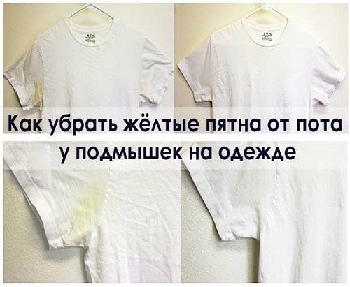 Чем отмыть желтые пятна под мышками на одежде фото