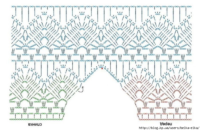 Майка крючком сверху вниз схема