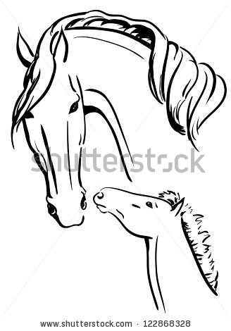 stock-vector-vector-illustration-of-a-mare-and-a-foal-standing-together-122868328 (328x470, 64Kb)