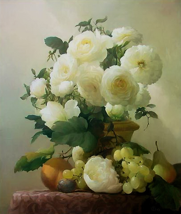 натюрморт бел розыХудожник Севрюков Дмитрий (593x700, 313Kb)