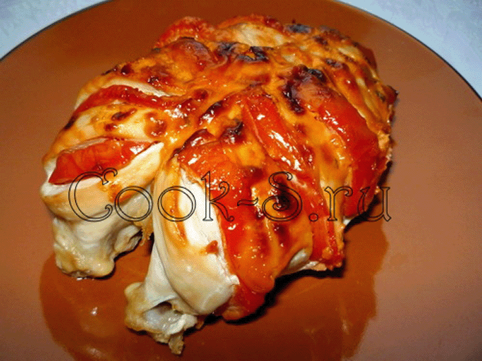 Вкусная курочка с сыром и перцем на сковороде