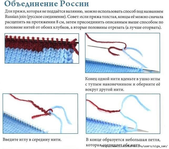 Нити описание. Способы соединения нитей. Связывание нитей при вязании. Соединение ниток при вязании. Вязание соединение нитей без узлов.