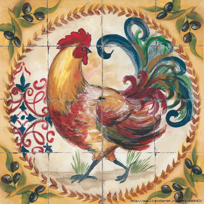 Printed_Tile_Provence_Rooster_Square_A (700x700, 498Kb)