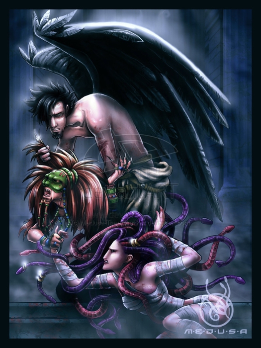 10a Angel Medusa  battle by Medusa Thedollmaker (525x700, 252Kb)