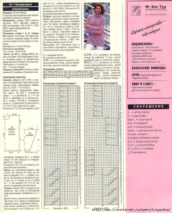 Журнал сандра вязание спицами 1995 со схемами