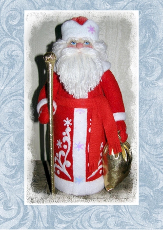 Вязаный Дед Мороз и Снегурочка на бутылку шампанского. Мастер-класс с пошаговыми фото