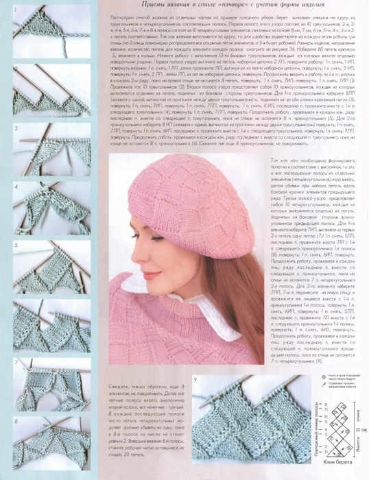 Вязаные шапка и шарф в технике энтрелак описание вязания: