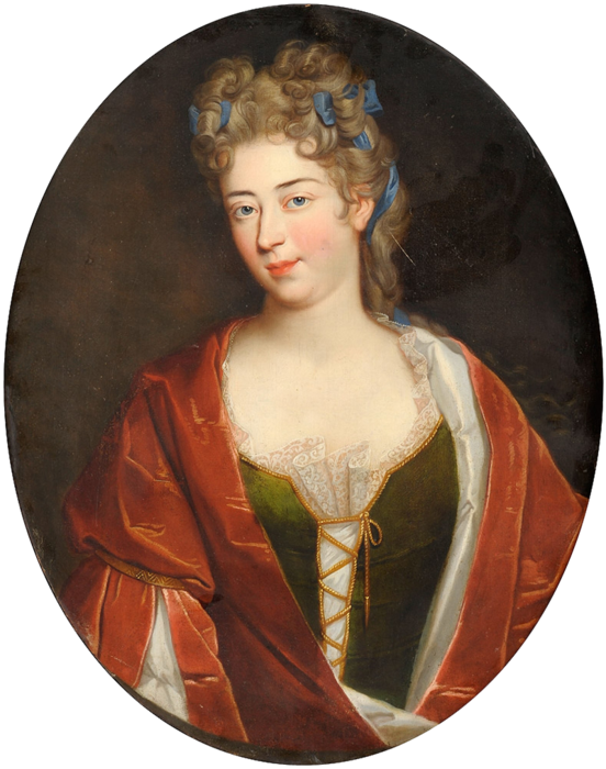  Portraitist 18. Jhdt. Portrait einer Edeldame mit blauem Haarband (552x700, 525Kb)