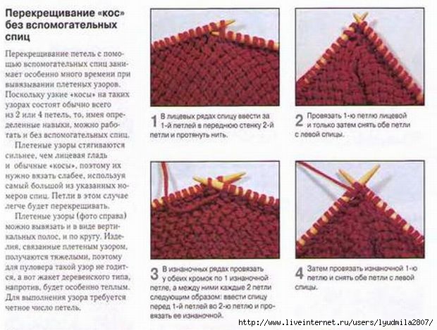 Как прибавлять петли в узоре с косами