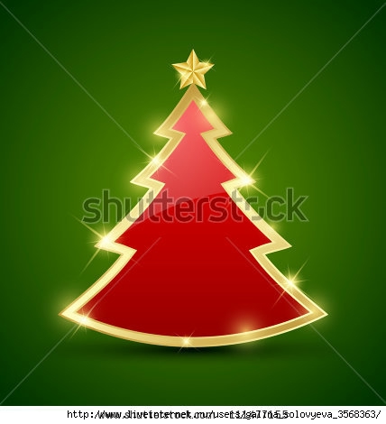stock-vector-simple-golden-and-glossy-christmas-tree-isolated-on-background-111477155 (428x470, 78Kb)