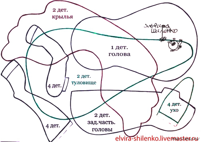 лошадки 04 (выкройка) (700x494, 198Kb)