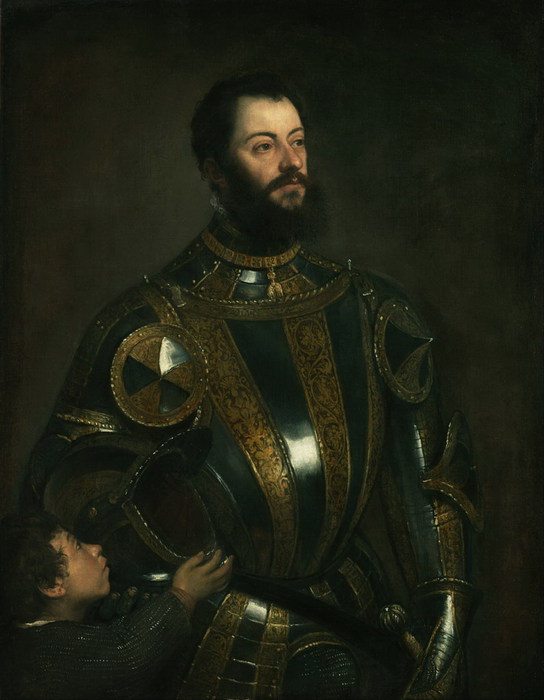 Тициан  - Портрет Альфонсо д'Авалос, маркиза Васто, в броне с Page  1533 (544x700, 66Kb)