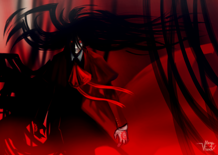 alucard and girlycard (hellsing and 1 more) drawn by banpai_akira