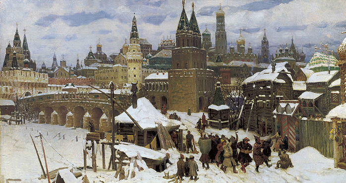 1-Vsehsvyatsky_stone_bridge__End_of_XVII_century_Moscow (700x371, 420Kb)