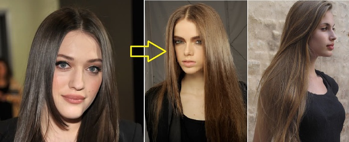 Натуральный русый на темные волосы фото до и после