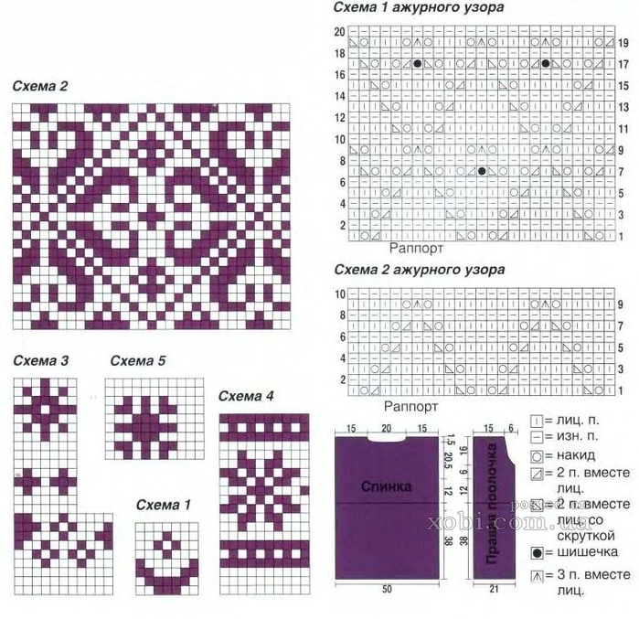 Жаккардовые узоры спицами схемы для свитера женского