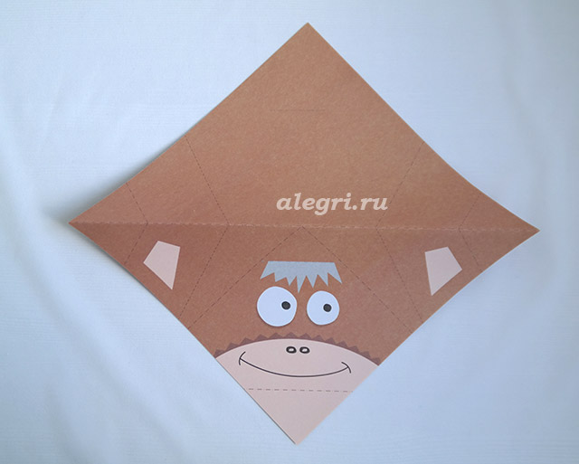 Оригами из бумаги обезьяна