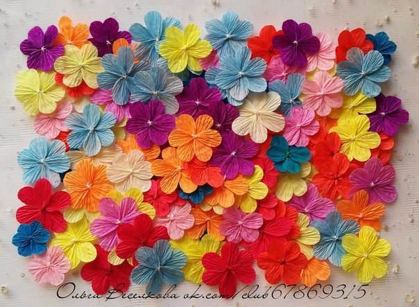Бумажные цветы для открыток
