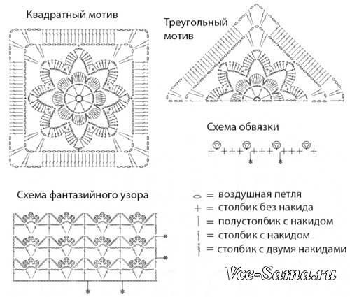 Мотив сердце в квадрате схема