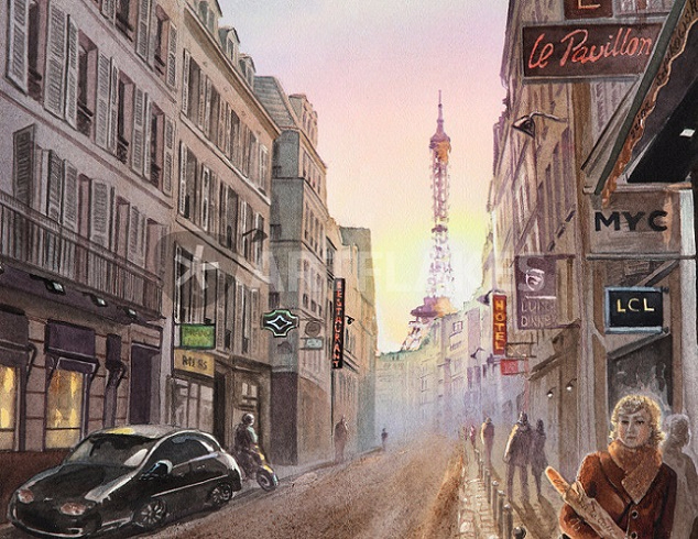 Sunset in Paris (634x490, 393Kb)