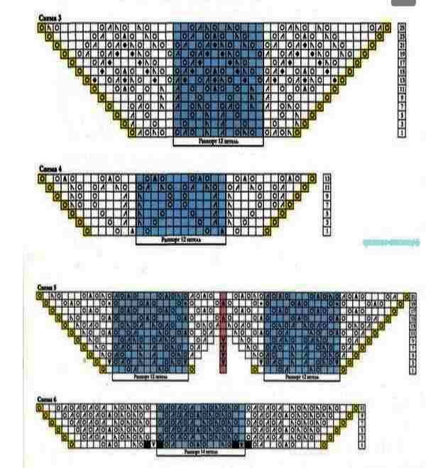 Шаль симург спицами схема и описание для начинающих