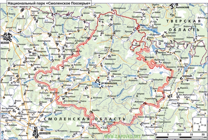 Карта озерный смоленская область