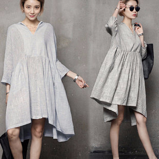 9Wholesale-Free-shipping-Women-s-Clothing-New-2015-women-summer-dress-three-quarter-sleeve-casual-linen (310x310, 75Kb)