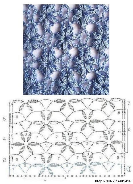grilles pour une étole ou un plaid printanier au crochet.12jpg (463x640, 222Kb)