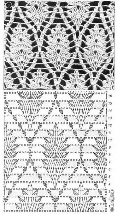 grilles pour une étole ou un plaid printanier au crochet6 (382x700, 206Kb)
