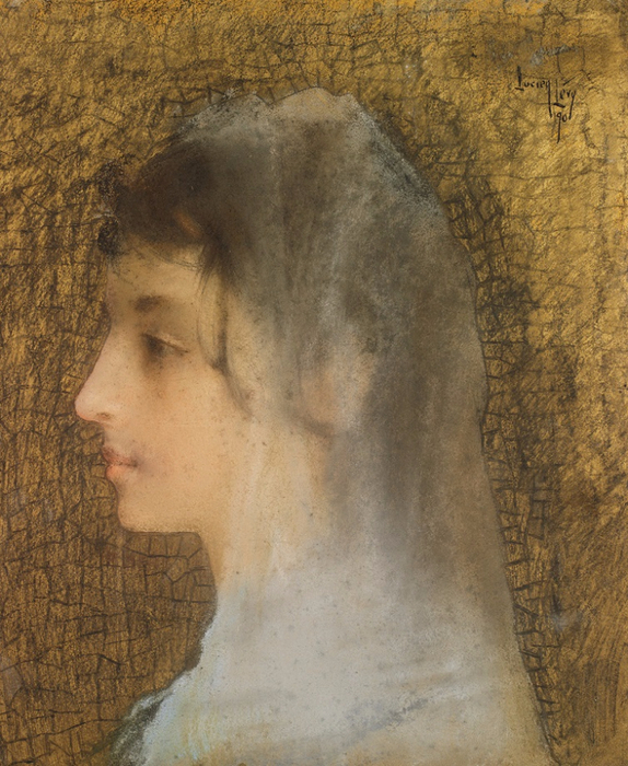 Portrait de femme en buste de profil (574x700, 502Kb)