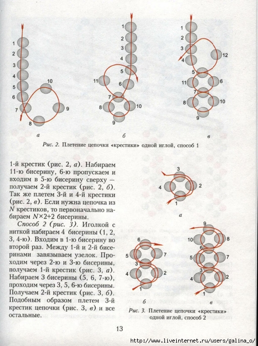 Схемы колечек из бисера в технике крестик