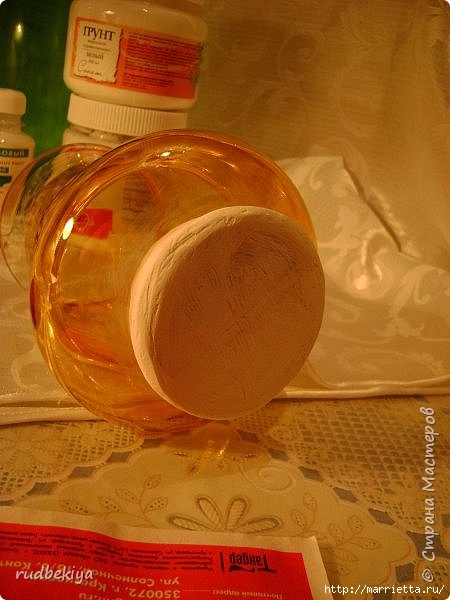 Декоративная бутылка и вазочка из плафона. Декупаж (2) (450x600, 143Kb)