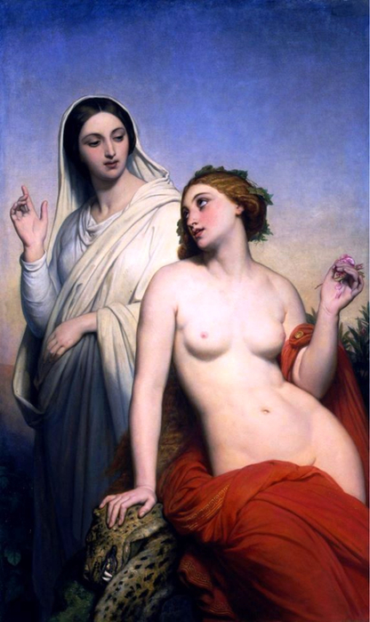 Ary Scheffer (1795 ?1858) Любовь небесная и любовь земная 1850 (416x700, 289Kb)