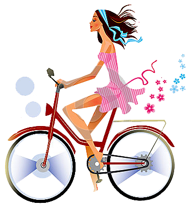 Девочка на велосипеде рисунок