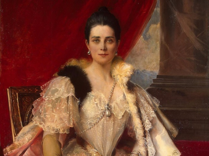 юс 1 Ф. Фламенг. Портрет княгини З. Н. Юсуповой, 1894. Фрагмент (700x524, 287Kb)