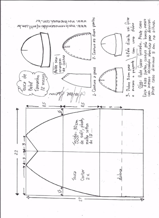 Летняя трикотажная шапочка для малышки (5) (509x700, 164Kb)