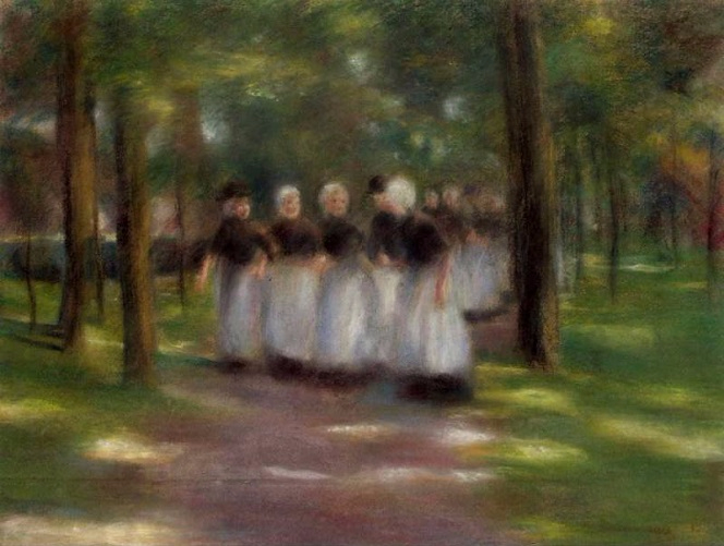 Sunday Afternoon in Laren-Alley with Girls, 1897.  (664x501, 249Kb)