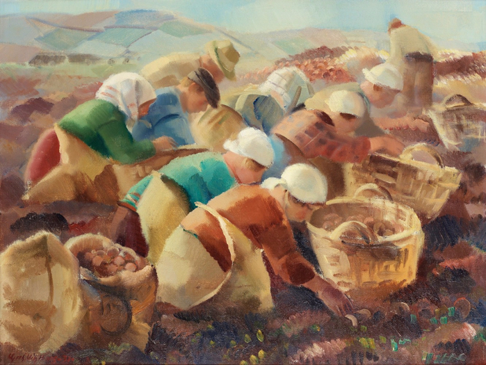 Gerhard Wihlborg (1897-1982) -  Potatisplockare (Picking Potatoes). (700x525, 443Kb)