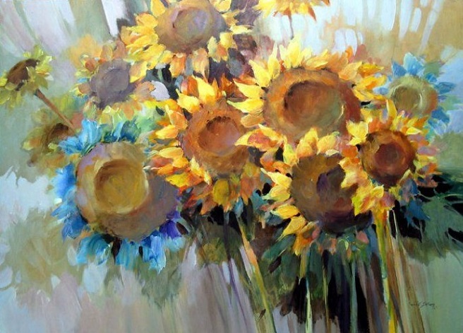 summer blues. flower paintings (656x471, 122Kb)