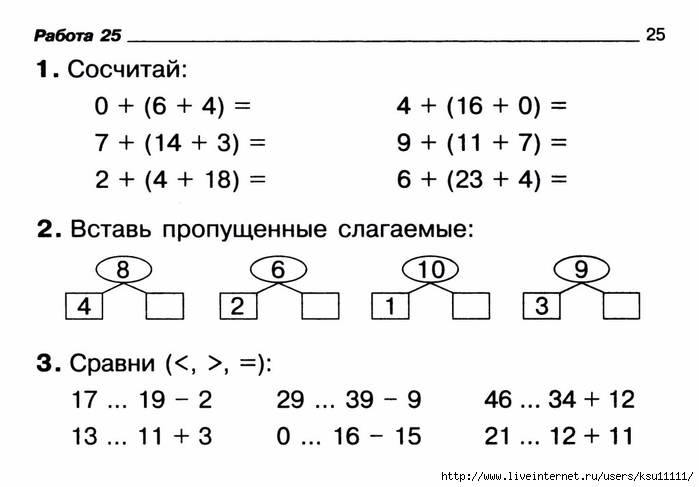 Математика 1 класс примеры со скобками