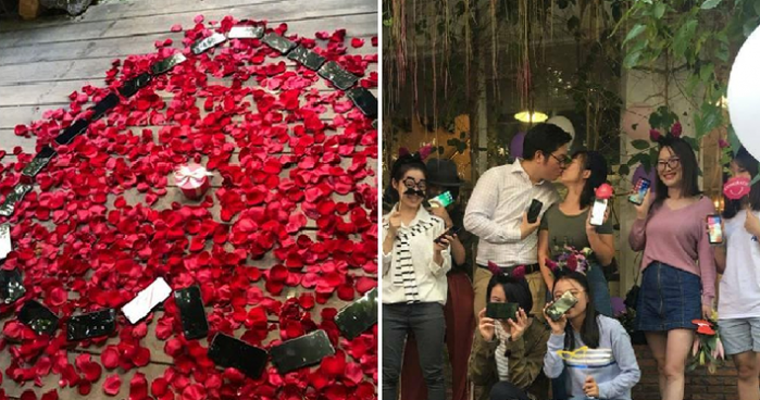 Китаец выложил 25 iPhone X в форме сердца и сделал предложение своей девушке