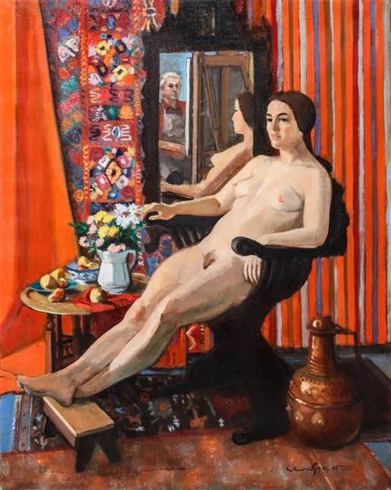 Warren Brandt (1918 -2002) - Artist and Model (1973) (558x700, 438Kb)