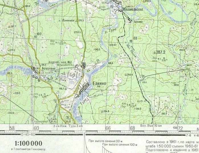 Карта 1961 года
