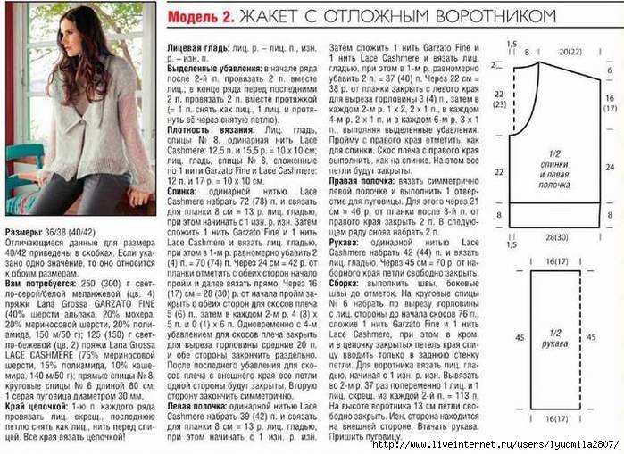 Лана гросса вязание спицами модели и схемы