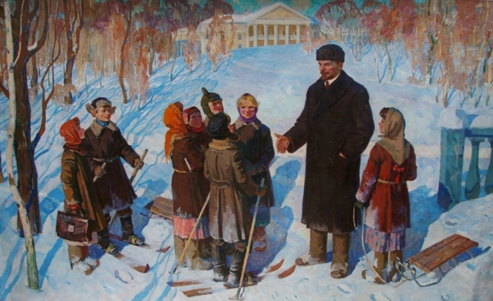 Ленин несет пургу детям картина