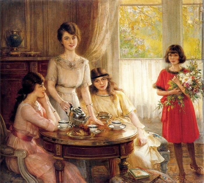 Albert Lynch (Peruvian artist, 1851-1912) Women at Tea (700x629, 540Kb)