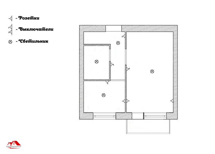 Схема электропроводки однокомнатной квартиры