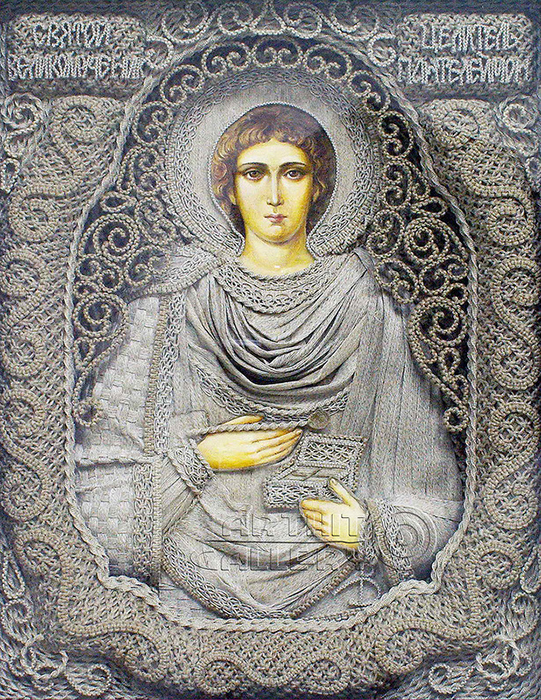 Владимир Денщиков Икона Святого Пантелеймона (541x700, 675Kb)