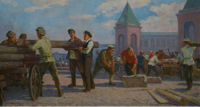 Ленин и бревно картина